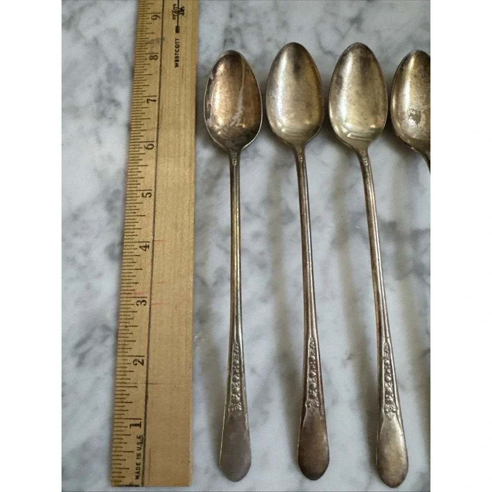 International Silver Plate PRISCILLA LADYANN Set Of 4 Ice Tea Spoons